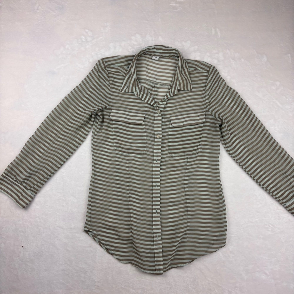 Striped Button-Up Shirt